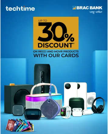 Enjoy up to 30% Discount on RECCI and MOVR products from techtime.com with your BRAC Bank Cards!