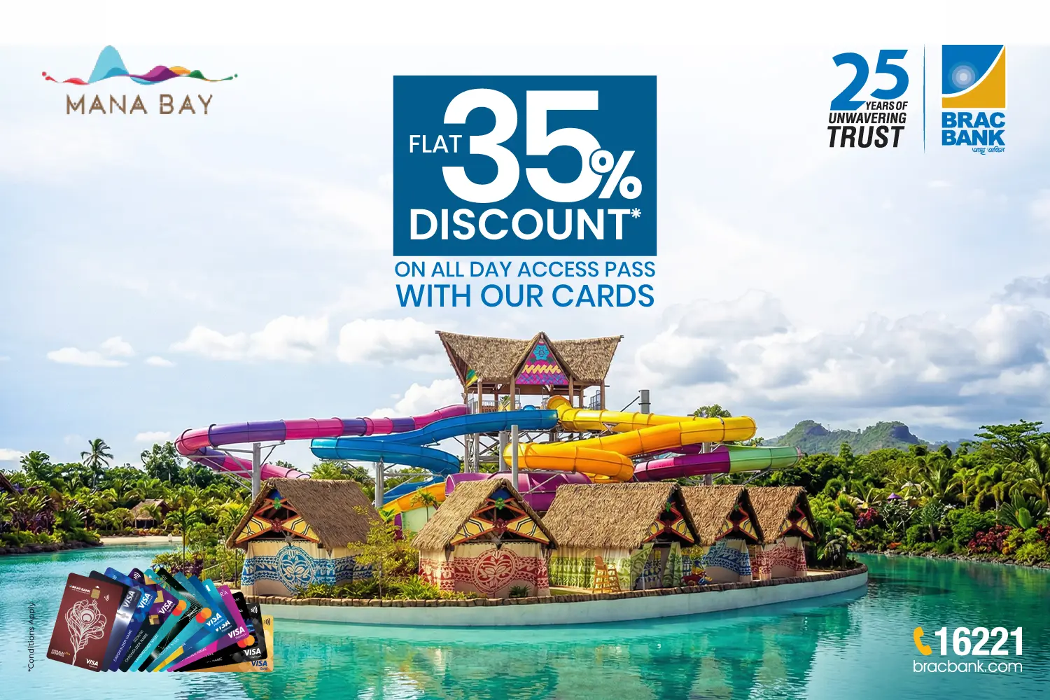 35% Discount On All Day Access Pass at Mana Bay