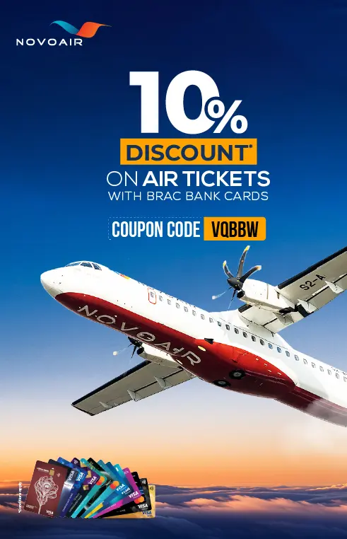 10% DISCOUNT ON AIR TICKETS WITH BRAC BANK CARDS COUPON