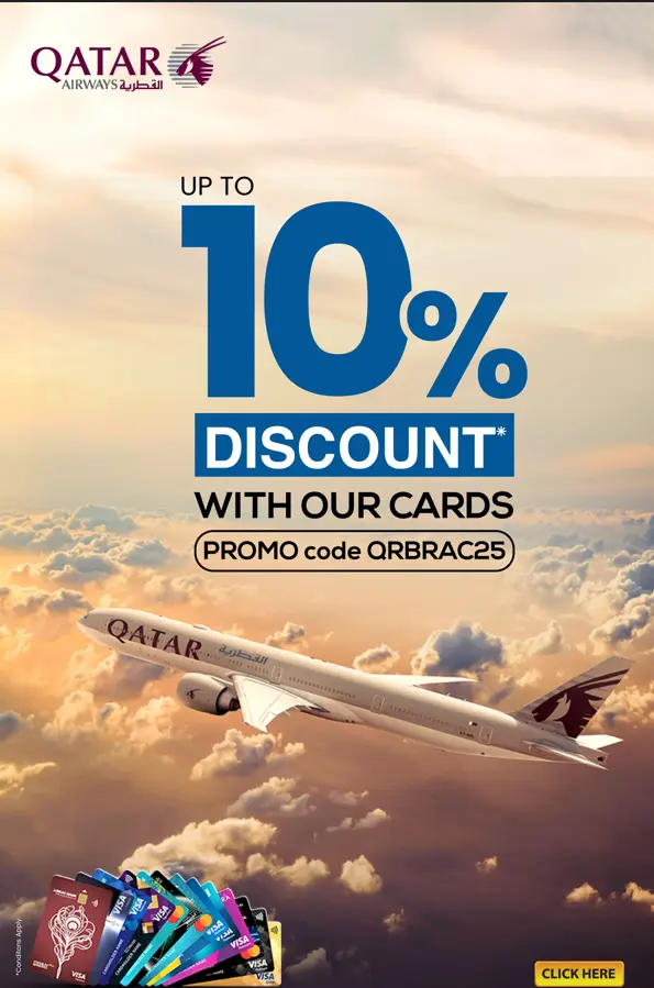 10% DISCOUNT On domestic and International air tickets with BRAC Bank Cards